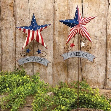 2/Set Americana Star Yard Stake, 20